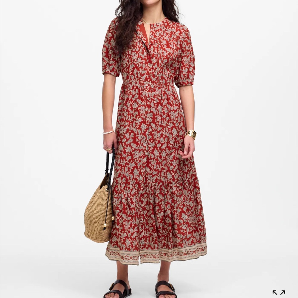 Floral Red Midi Dress